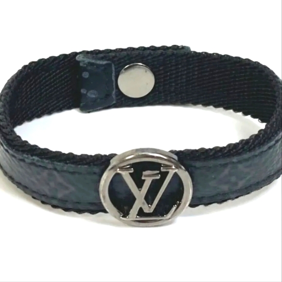 Louis Vuitton Luxury Bracelet Black leather with Silver Hardware absolutely gorg - Picture 1 of 10